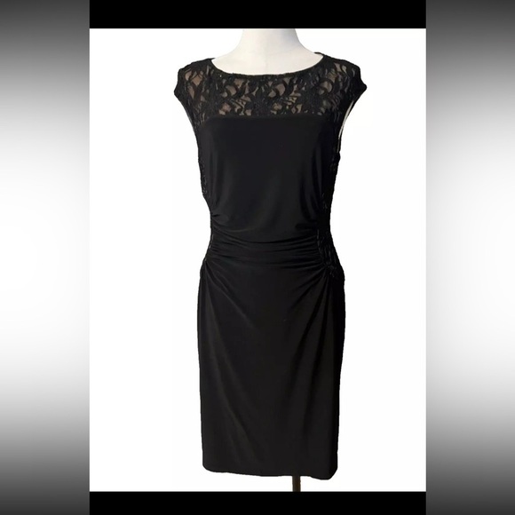 Lauren Ralph Lauren Dresses & Skirts - LAUREN | Ralph Lauren Black Cocktail dress Stretch Sequin Lace | Sz 12 woman’s